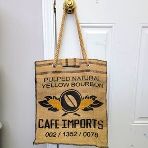 NWT Fuller And Howe Recycled Upcycled Coffee Sack Jute Market Bag Made In USA
